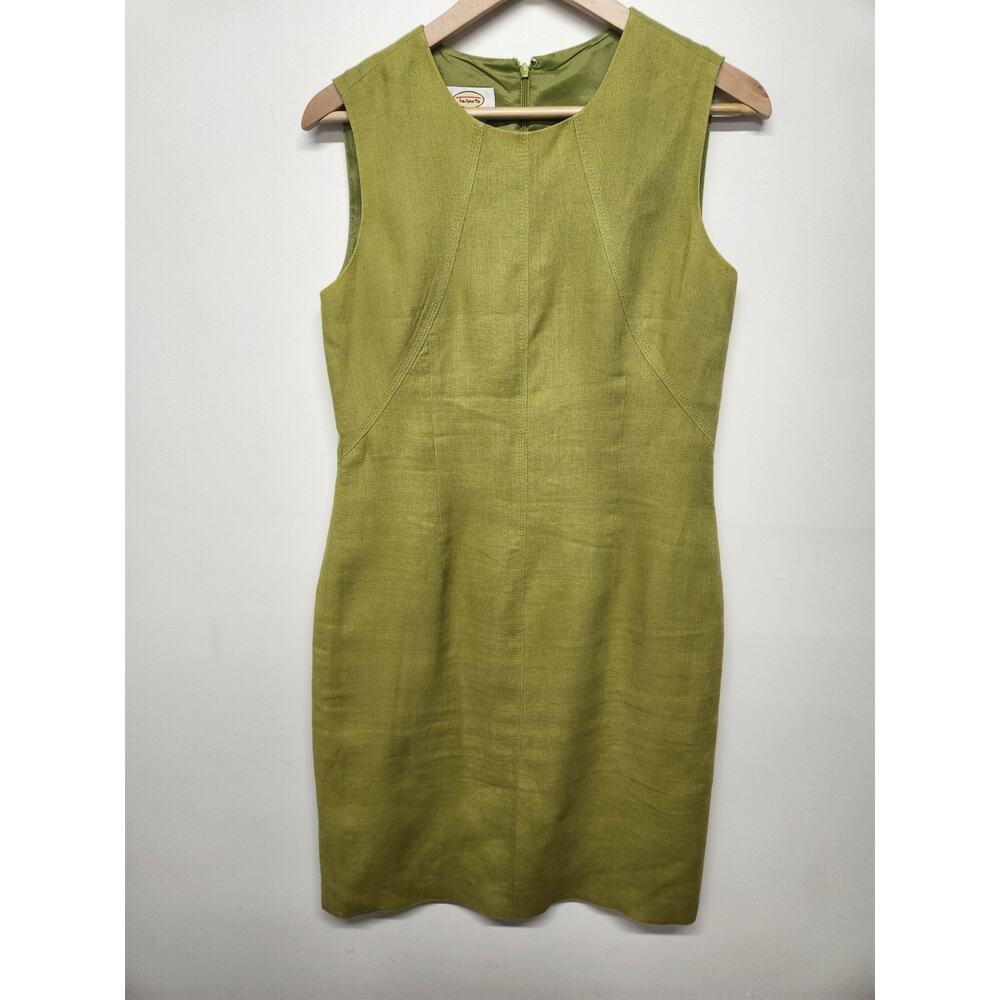 Vintage Talbots Women's Irish Linen Sleeveless Sheath Dress, Sz 10, In Pistachio